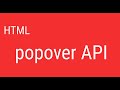 new HTML popover attribute / API | JSer - HTML noob