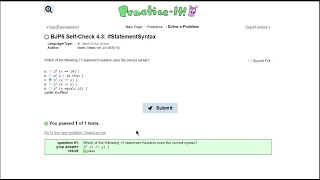 Java Practice It || 4.3 ifStatementSyntax || if/ else statement, syntax