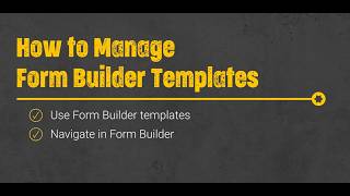 How to Manage Form Builder in Simpro | Tutorial