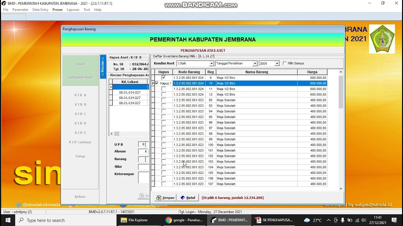 Cara Input Lampiran Daftar Barang (SK Penghapusan) Pada Aplikasi Sistem ...