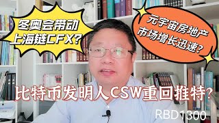 比特币发明人CSW重回推特？冬奥会带动上海链CFX？元宇宙房地产市场增长迅速？ ~Robert李区块链日记1300