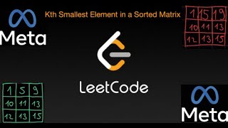Kth Smallest Element in a Sorted Matrix - Leetcode 378 - Python