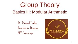 #3: Basics III: Modular Arithmetic