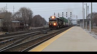 A Busy Afternoon of Railfanning in Elkhart, Indiana, on the Norfolk Southern Chicago Line. 3/1/2024.