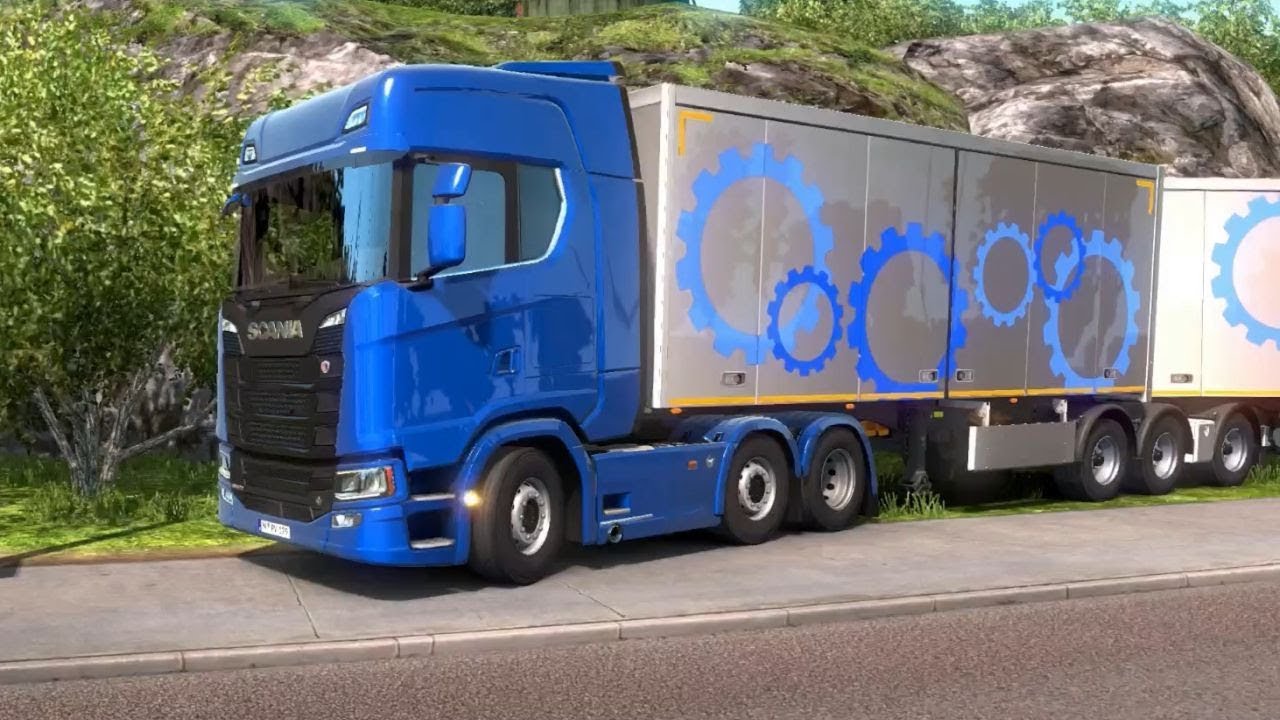 ETS 2 - Scania With B Double Trailers Cargo Pick Up - YouTube