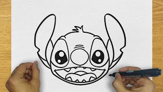 HOW TO DRAW STITCH FACE STEP BY STEP | DRAWING STITCH FACE EASY