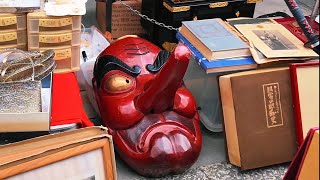 「4K」Kitano Tenmangu  Kyoto,Japan  ｜ 天神市 ｜蚤の市 ｜場 ホワイトノイズ   Flea market  北野天満宮骨董市25.2.2025