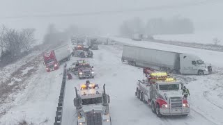 Massive crash closes I-70 near Champaign for hours