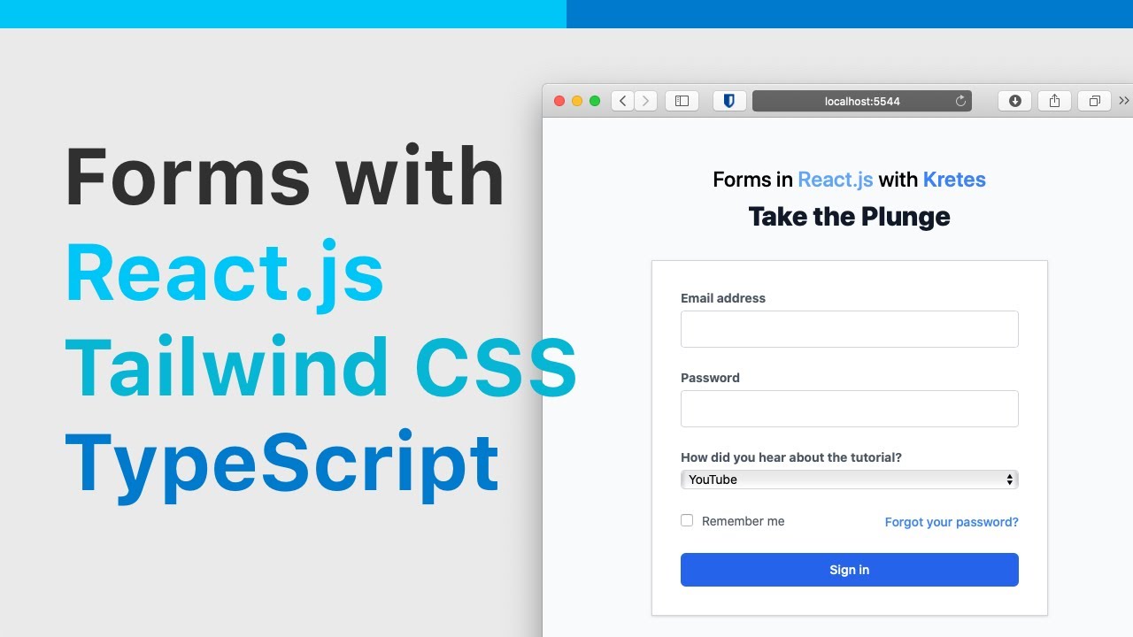 Basic Login Form With React.js, Tailwind CSS & TypeScript (just The ...