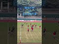 大学ラグビー　明治vs日体大　試合前の練習　 明大ラグビー