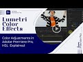 Color Adjustment in Adobe Premier Pro | Lumetri Color , HSL Explained | Adobe Premier Tutorial
