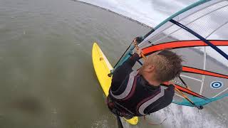 Windsurfing Blasting on a 1999 F2 ride 282 showing old kit still rocks!