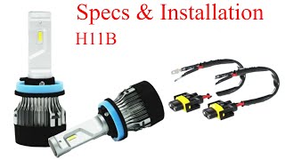 Install H11B LED Headlights Bulb + Adapter Replacement Upgrade Halogen