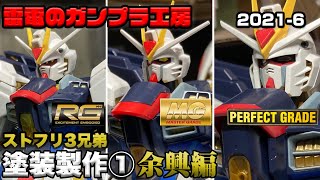 【ストフリ三兄弟】MG、PG、RGストライクフリーダムガンダム塗装製作①余興編 gunpla strike freedom