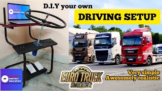 DIY a steering wheel with pedal setup for Euro Truck Simulator 2 using PC mouse #diy #ets2 #gaming