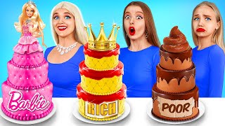 Rich vs Poor vs Giga Rich Food Challenge | Expensive & Cheap Cake Decorating by Turbo Team