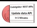 CodeIgniter CRUD API in 5 minutes, CodeIgniter update data API Tutorial #php #ci #apis #codeigniter