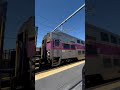 beautiful horn show by cab car 1803 heading towards boston train railway class mbta