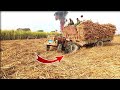 fiat 480 amazing power stunt | Tractor | sugarcane troly | alghazi 65 HP | mf 385 power stunt