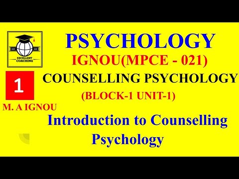 IGNOU MPCE021|M.A Psychology|Counselling Psychology|Introduction To ...