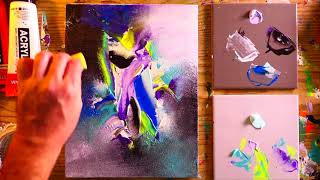 Abstract Painting With Acrylics | ASMR Real Sounds | Bold Art | Step By Step