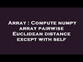 Array : Compute numpy array pairwise Euclidean distance except with self