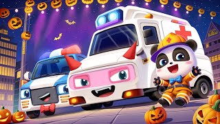 Fire Truck, Police Car, Ambulance at Halloween Party 🚒🚓🚑| Halloween | Kids Songs | BabyBus