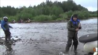 Ural deep river crossing