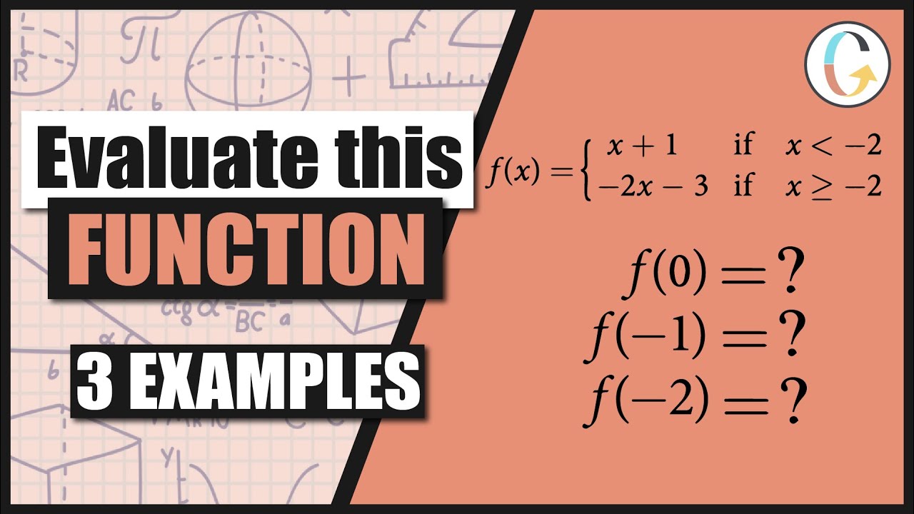 How To Evaluate Piecewise Functions With Given Values: F(-3), F(-2), F ...