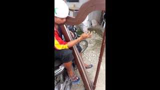 Foreigner in Bohol, Philippines - Musician playing Harp