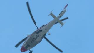 【5分】CBCのJA005C（Airbus Helicopters AS365N3+ Dauphin 2 中日本航空 ※AS65）家の真上を通過後ホバリングからジグザグ飛行②2024年7月18日（木）