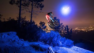 Loic Bruni's Midnight MTB Ride on a Trail lit by a Drone!