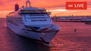 SHIPS TV - Aurora \u0026 Norwegian Dawn Cruise Ships Departing Port of Southampton (LIVE)