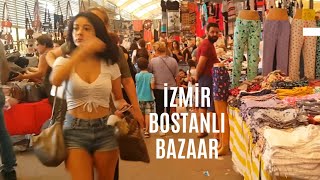 BOSTANLI BAZAAR (Bostanlı Sosyete Pazarı) \u0026 Street Food \u0026 Walking Tour in Izmir (2019)