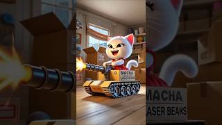 Cute troublemaker kitten of cat make a tank from cardboard - COFFINDANCESONGCOVER #cutecat#catlover