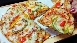 बिना ओवन के कढ़ाई मे पिज्जा बनाने का सबसे आसान तरीका | Cheese Pizza Recipe In Kadhai | Veg Pizza.