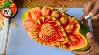 Papaya carving design | fruit carving