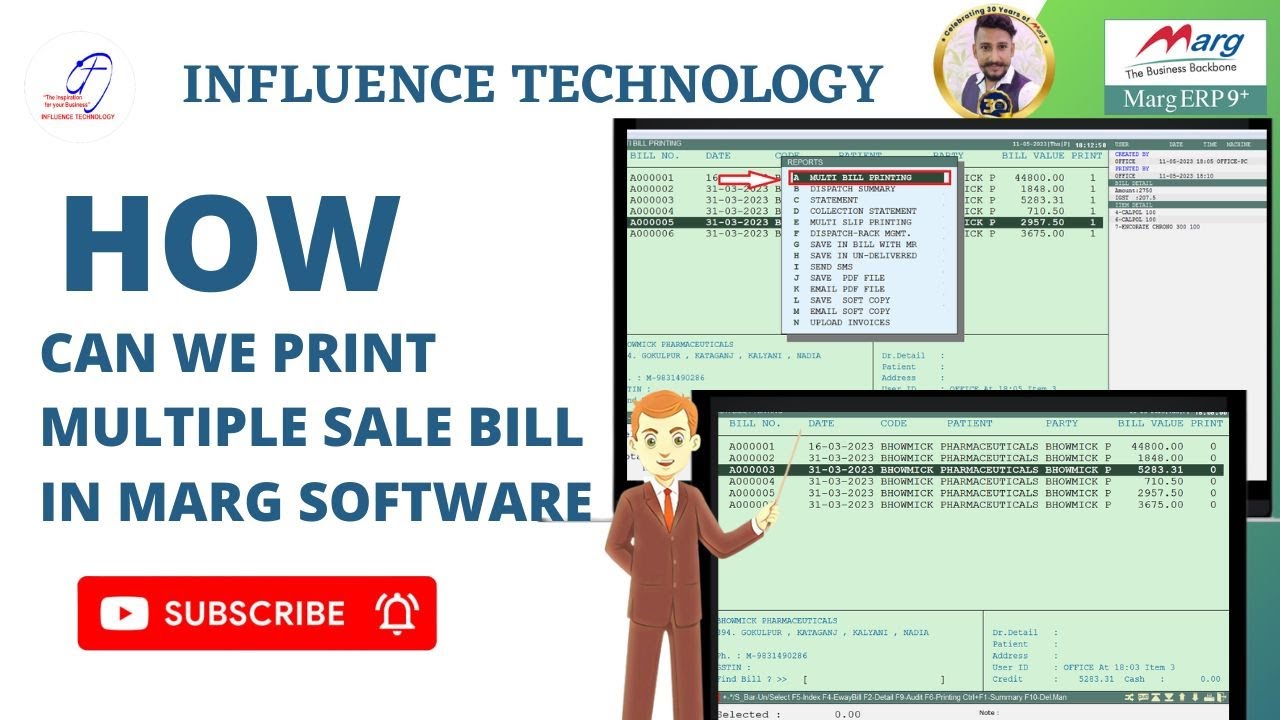 How Can We Print Multiple Sale Bill In Marg Software Youtube