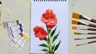 Learn How to Create Stunning Floral Art with Acrylics! #acrylicpainting #flowerpainting