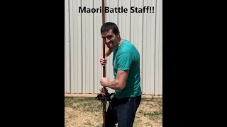 Testing a Maori fighting staff (Taiaha)