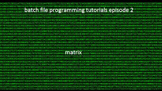 how to create a matrix batch file