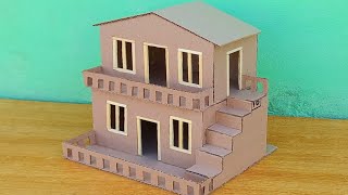 How To Make Cardboard House I  DIY Miniature Cardboard House
