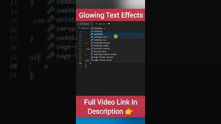 How To Create Amazing Glowing Text Animation Effects Using HTML CSS | JavaScript #shorts #webdesign