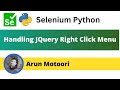 Handling JQuery Right Click Menu using Selenium Python (Selenium Python)