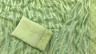 Georgette fabric with beautiful sequence work @9962482316 #saree #youtube #youtubevideo #trending