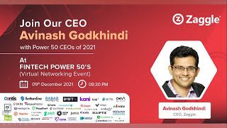 Avinash Godkhindi, CEO - Zaggle at FINTECH POWER 50's