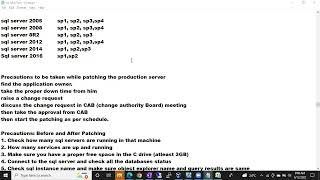 SQL DBA BATCH 44 Class 25 Sql Server Patching Part 2
