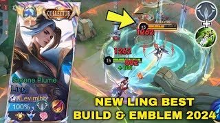 NEW SEASON LING BEST BUILD \u0026 EMBLEM 2024!! LING FASTHAND GAMEPLAY VS FULL COUNTER (INTENSE MATCH)!!