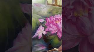 oil painting 荷花的油彩#oilpainting #diy #lotus