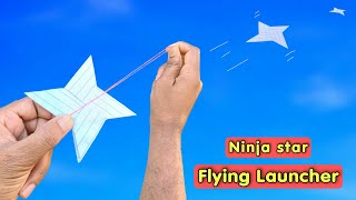 paper ninja star launcher, flying notebook paper ninja, best flying paper star, rubberband ninja
